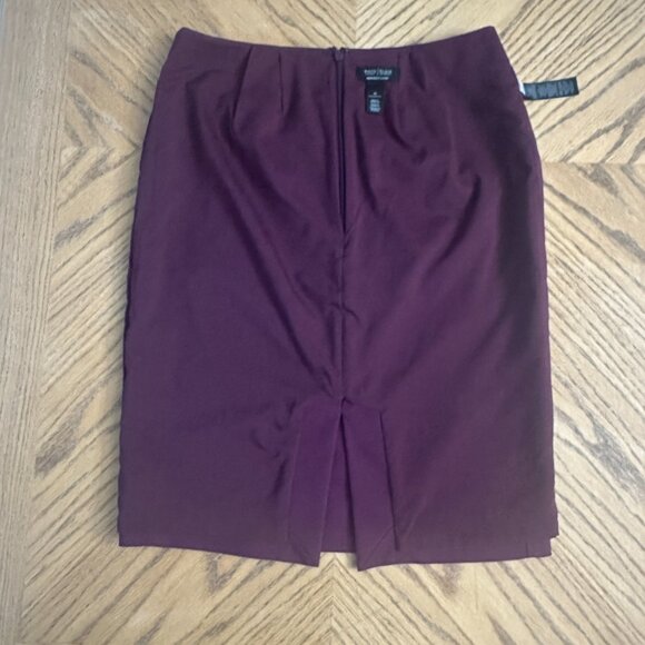 White House Black Market Perfect Form Purple Stretch Pencil Skirt Lined Size 10 - Picture 10 of 11
